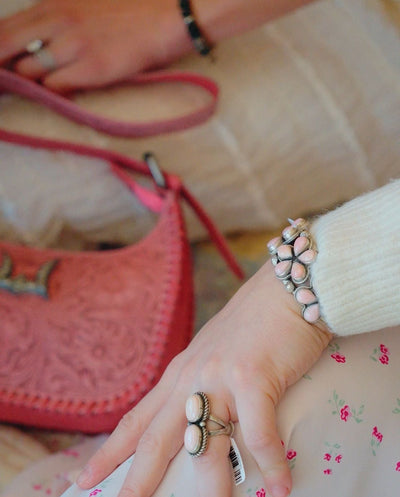 Marie Tsosie Pink Conch Double Oval Ring - Southern Soule Designs