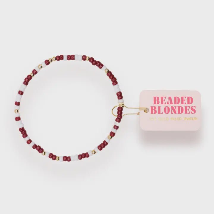Maroon and White Sadie Sprinkle Bracelet - Southern Soule Designs
