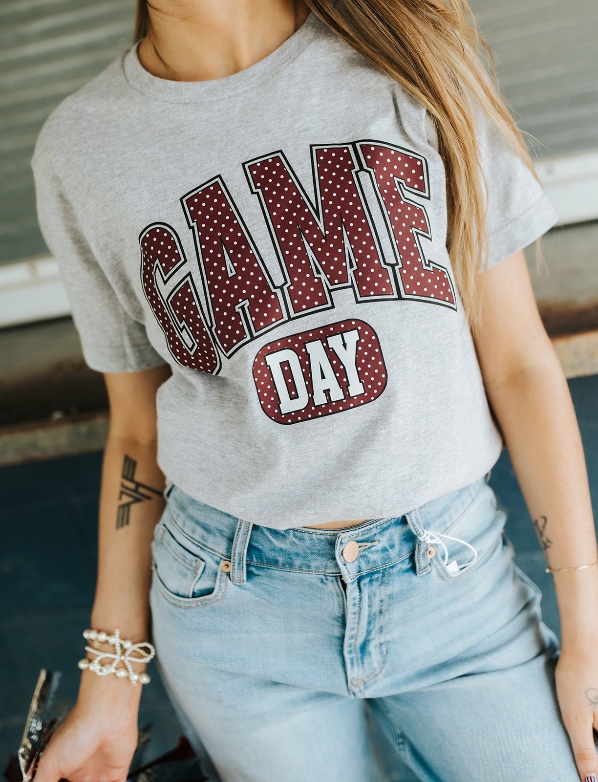 Maroon Game Day Polka Dots Tee - Southern Soule Designs