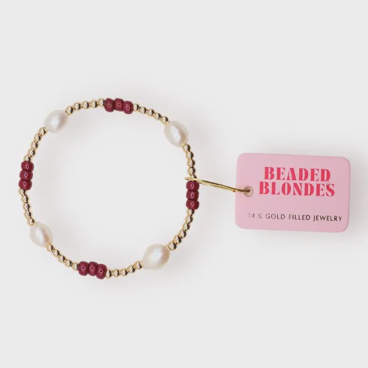 Maroon Pearl Poppi Bracelet - Southern Soule Designs
