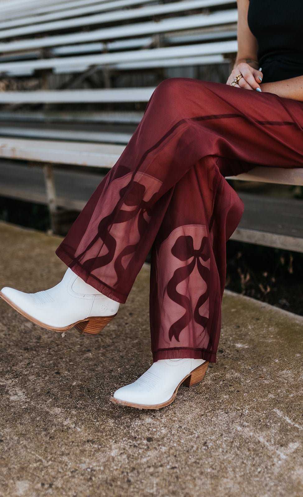 Maroon Sheer Pants with Lined Shorts MB5109 - Southern Soule Designs