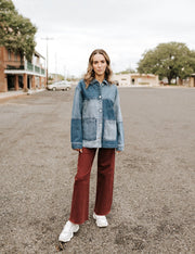 Maroon Straight Wide Leg Pants MMP623 - Southern Soule Designs