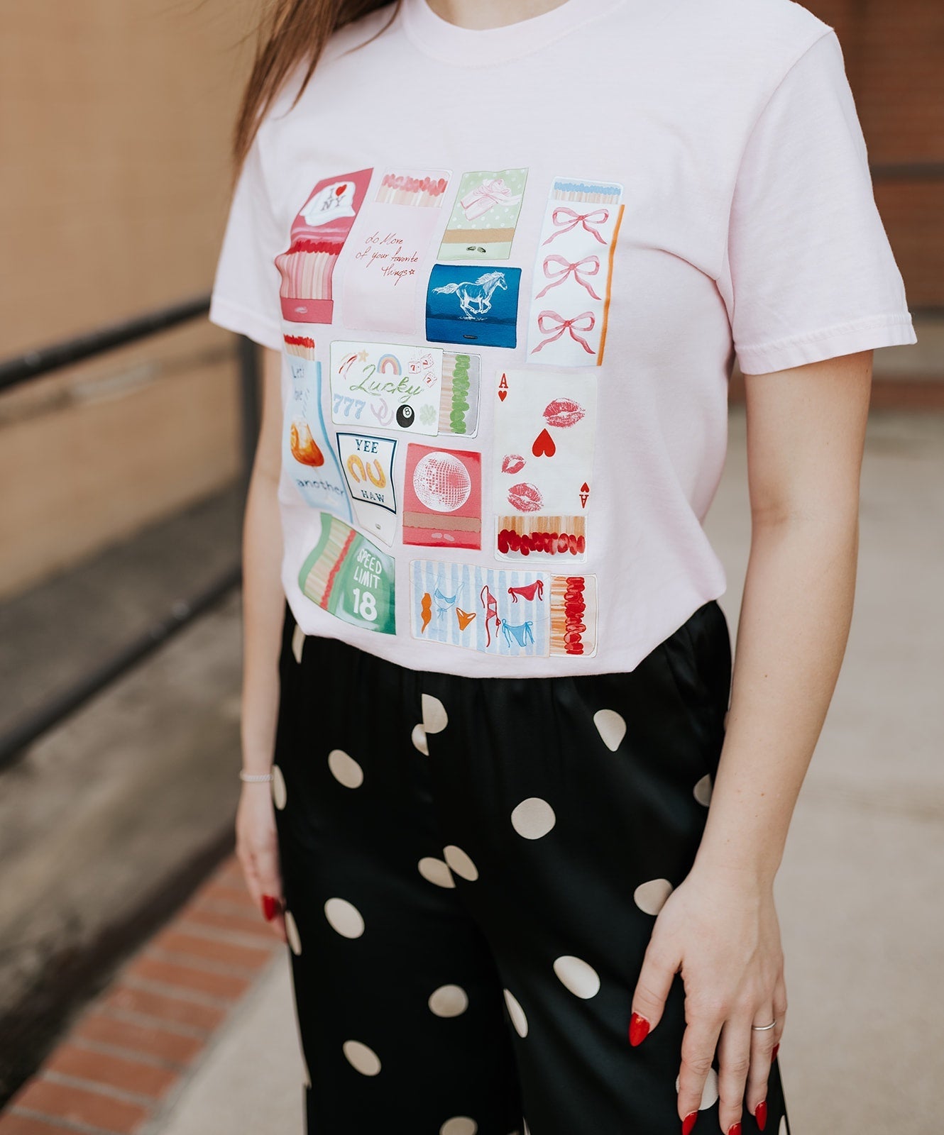 Matchbook Pink Tee - Southern Soule Designs