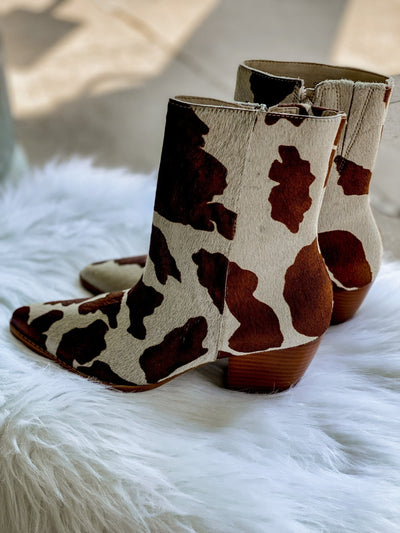 Matisse Caty Brown Cowprint Bootie - Southern Soule Designs