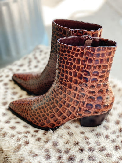 Matisse Caty Chocolate Croc Bootie - Southern Soule Designs