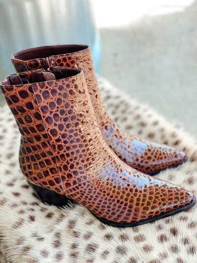 Matisse Caty Chocolate Croc Bootie - Southern Soule Designs