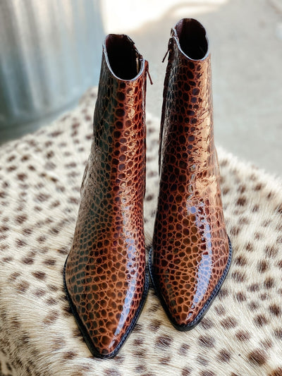 Matisse Caty Chocolate Croc Bootie - Southern Soule Designs