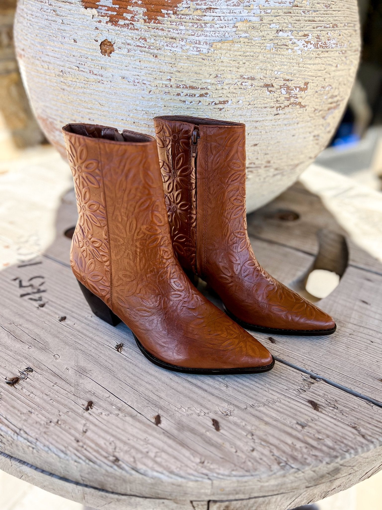 Matisse Caty Cognac Floral Boot - Southern Soule Designs