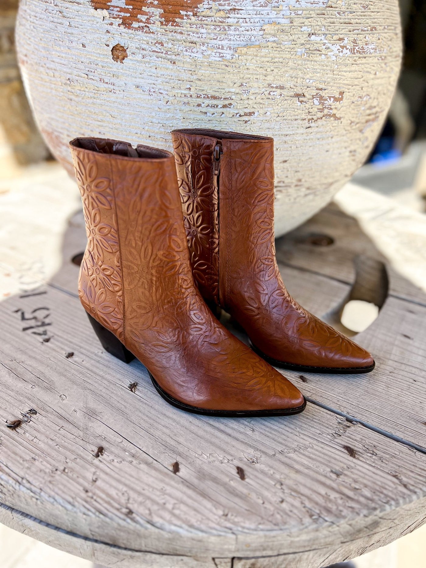 Matisse Caty Cognac Floral Boot - Southern Soule Designs