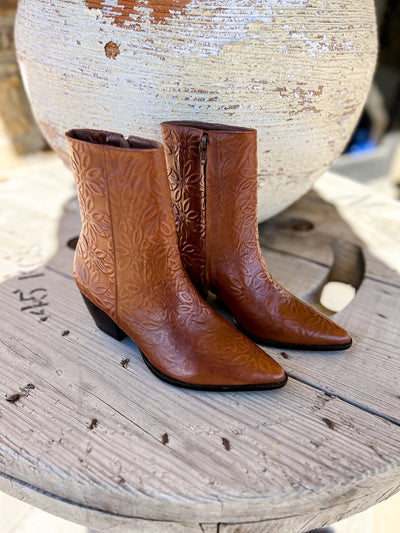 Matisse Caty Cognac Floral Boot - Southern Soule Designs