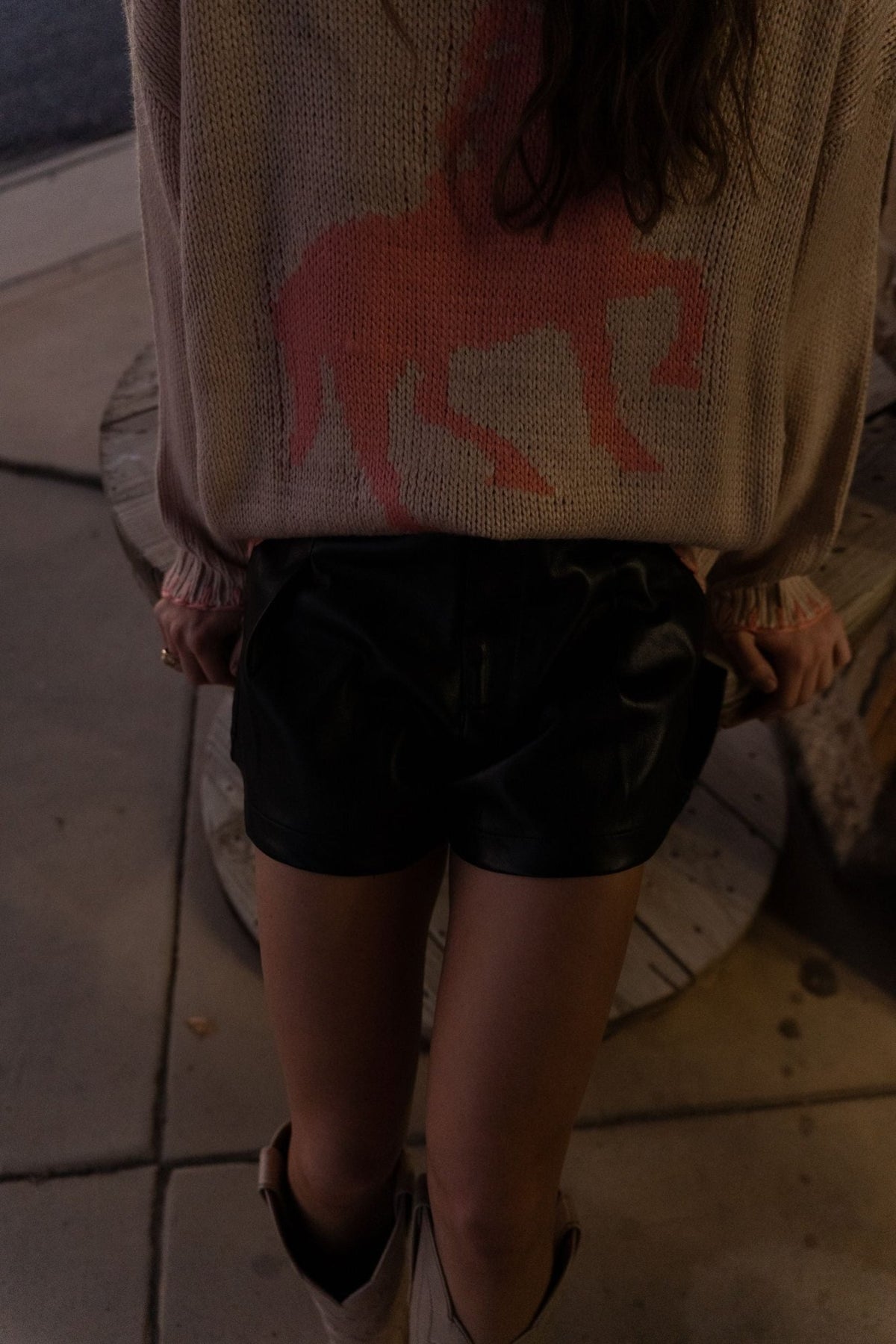 Mauve Horse Sweater with Stitched Hem BRW2936-4 - Southern Soule Designs