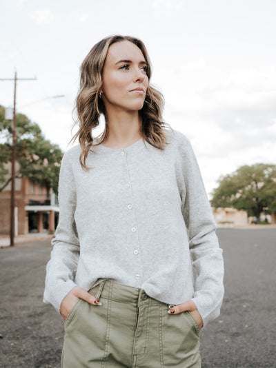 Medina Cardigan Light Heather Grey ZW251267 - Southern Soule Designs
