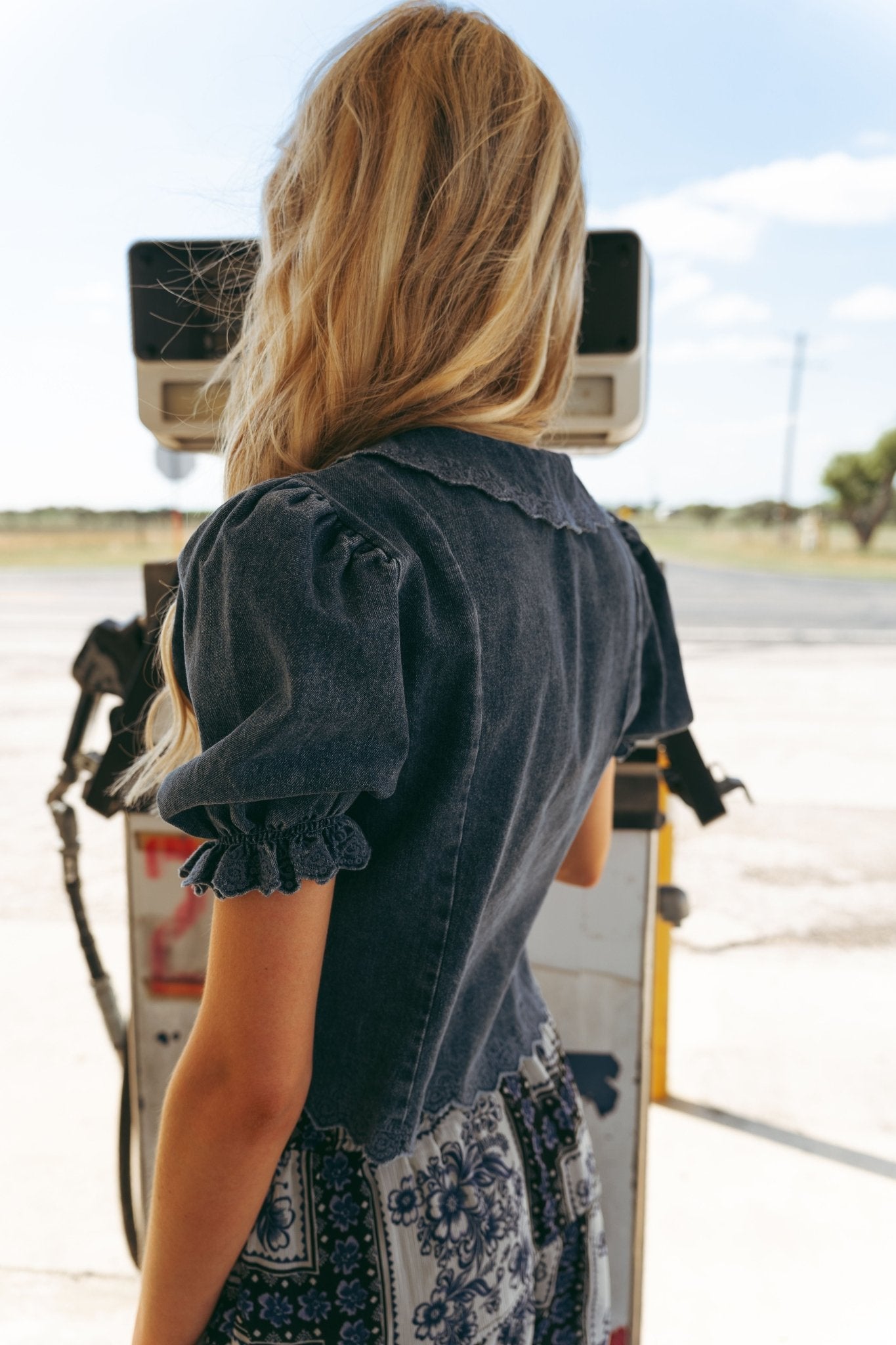 Medium Denim Wash Jaelynn Top N1956T - 1 - Southern Soule Designs