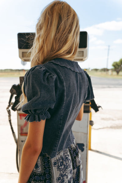 Medium Denim Wash Jaelynn Top N1956T - 1 - Southern Soule Designs