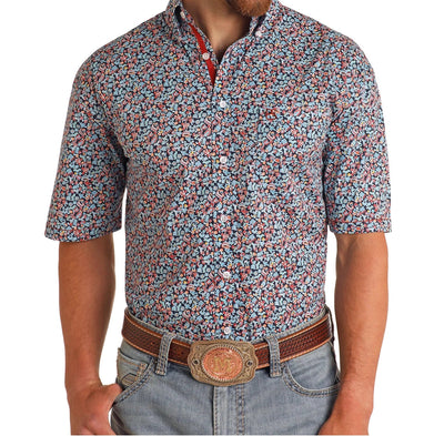 Men's Navy Short Sleeve Shirt RMB3S05677 - Southern Soule Designs