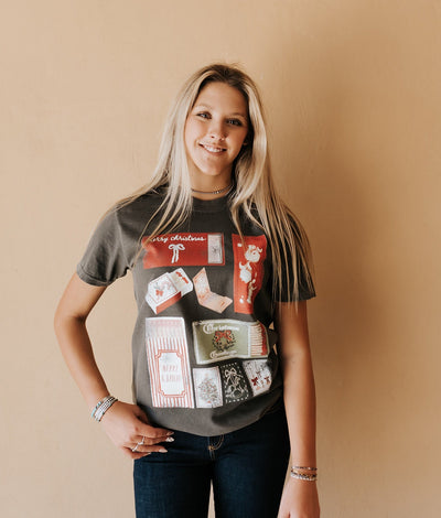 Merry And Bright Match Box Graphic Tee - Southern Soule Designs