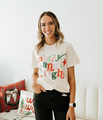 Merry & Bright Graphic Tee - Southern Soule Designs