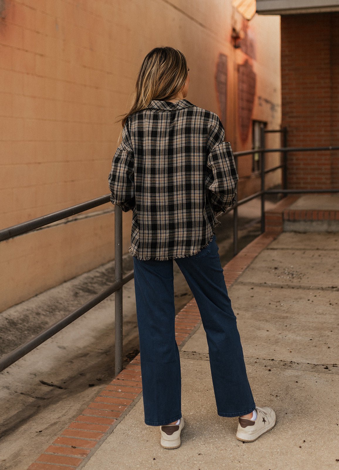 Midnight Lecture Plaid Adrianna Shirt - Southern Soule Designs