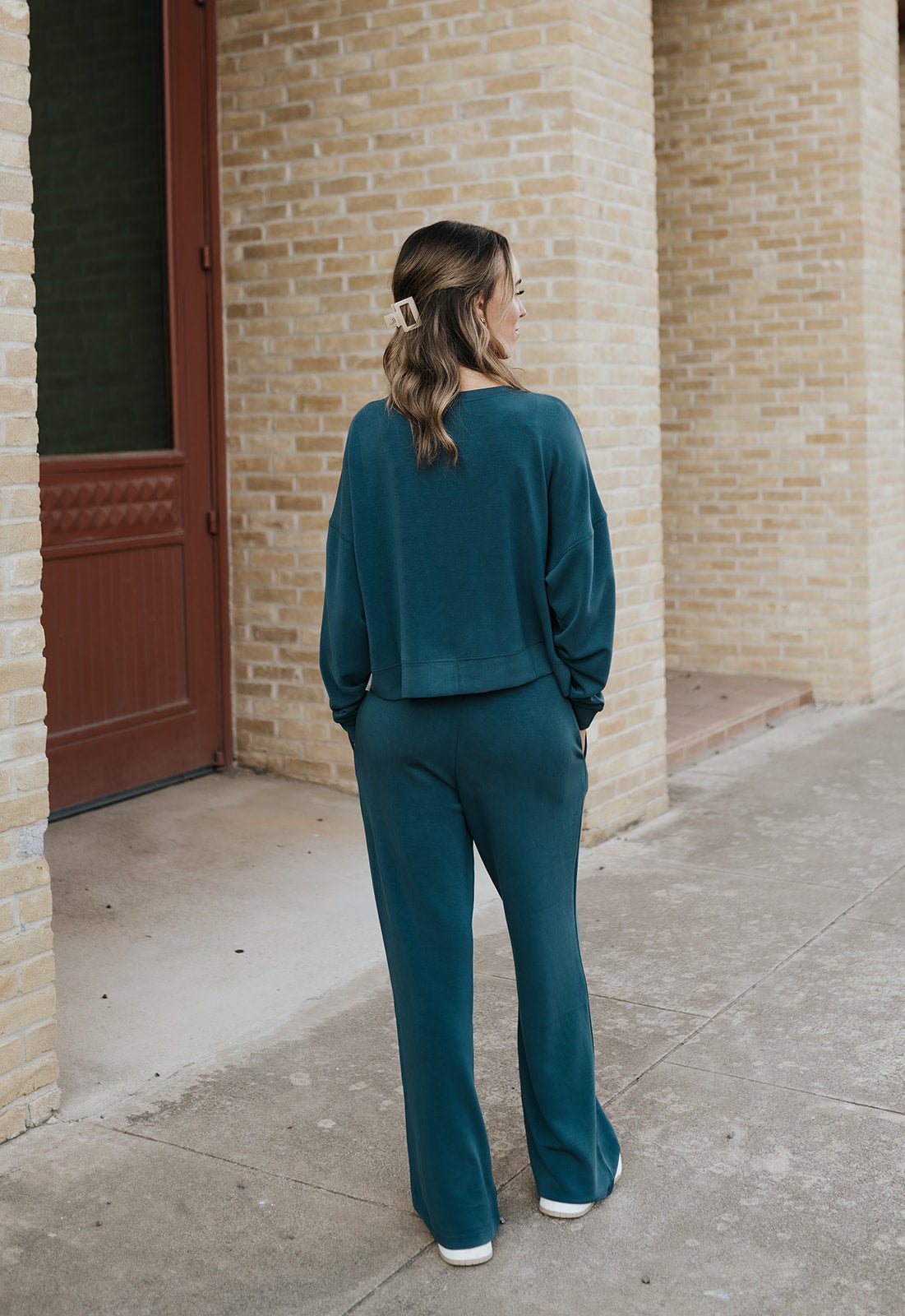 Midnight Navy Simple Scuba Wide - Leg Pant KP5289 - Southern Soule Designs