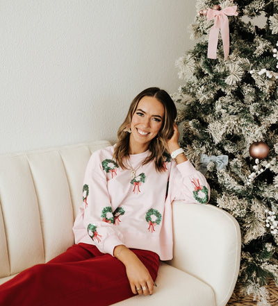 Millie Wreaths Sweatshirt - Southern Soule Designs