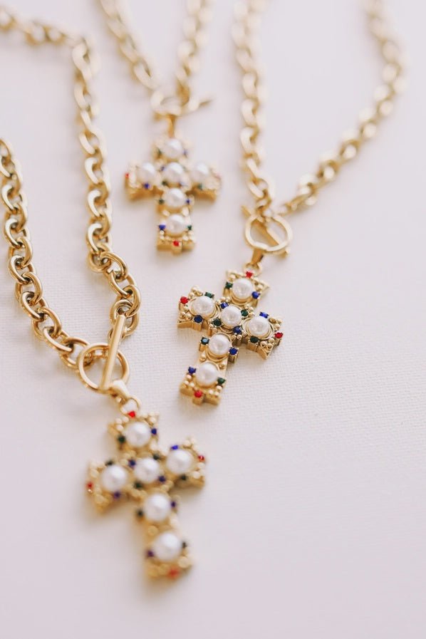 Mina Cross Pendant Necklace - Southern Soule Designs
