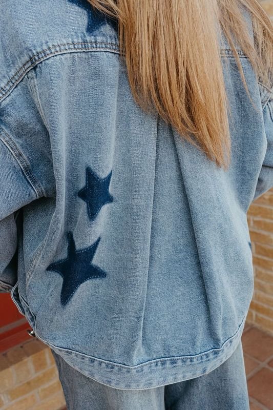 Mineral Washed Star Denim Jacket JH12503 - Southern Soule Designs