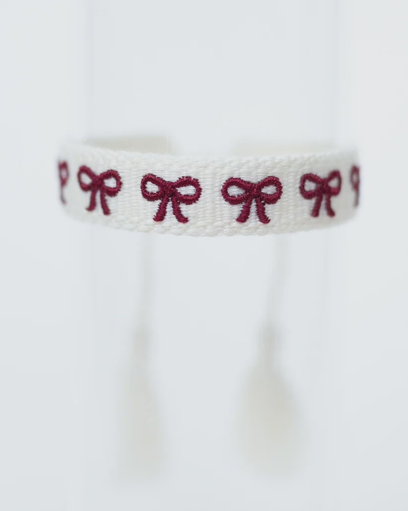 Mini Maroon Bow Tassel Bracelet - Southern Soule Designs