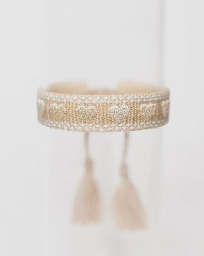 Mini Neutral Heart Tassel Bracelet - Southern Soule Designs