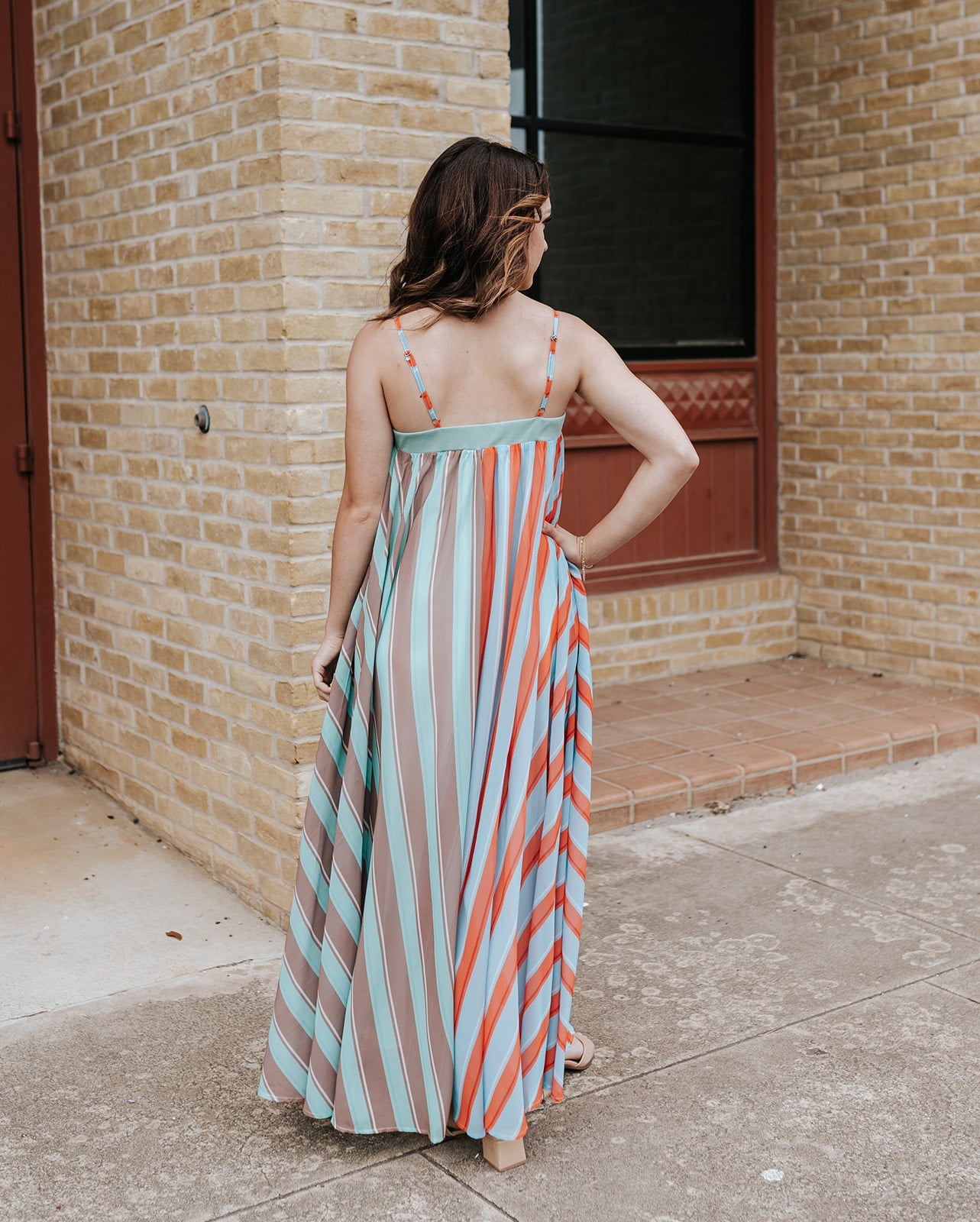 Mint Sage Serafina Striped Maxi Dress JD47874 - Southern Soule Designs