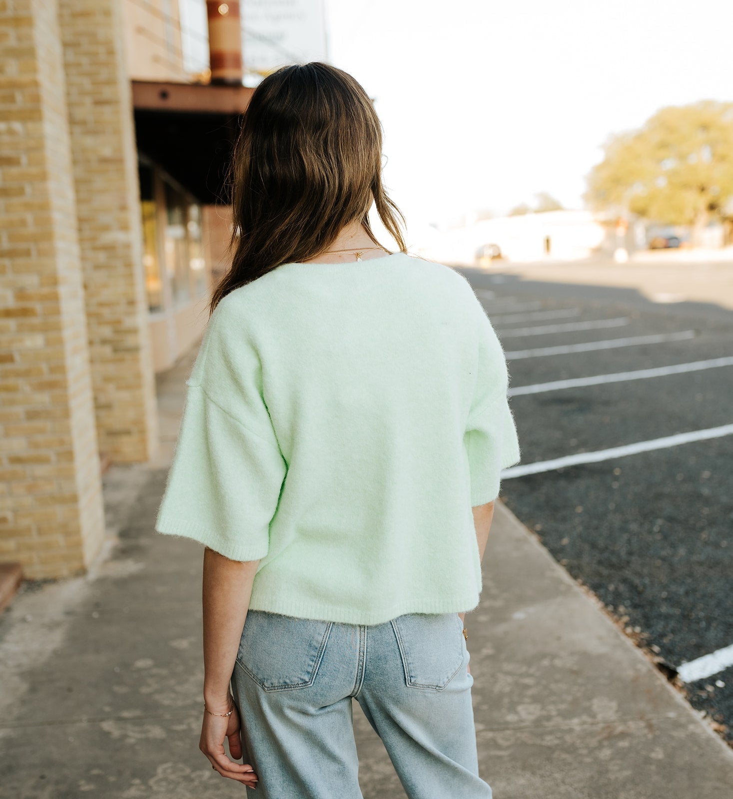 Mint Single Button Cape Sweater WL25 - 12448 - Southern Soule Designs