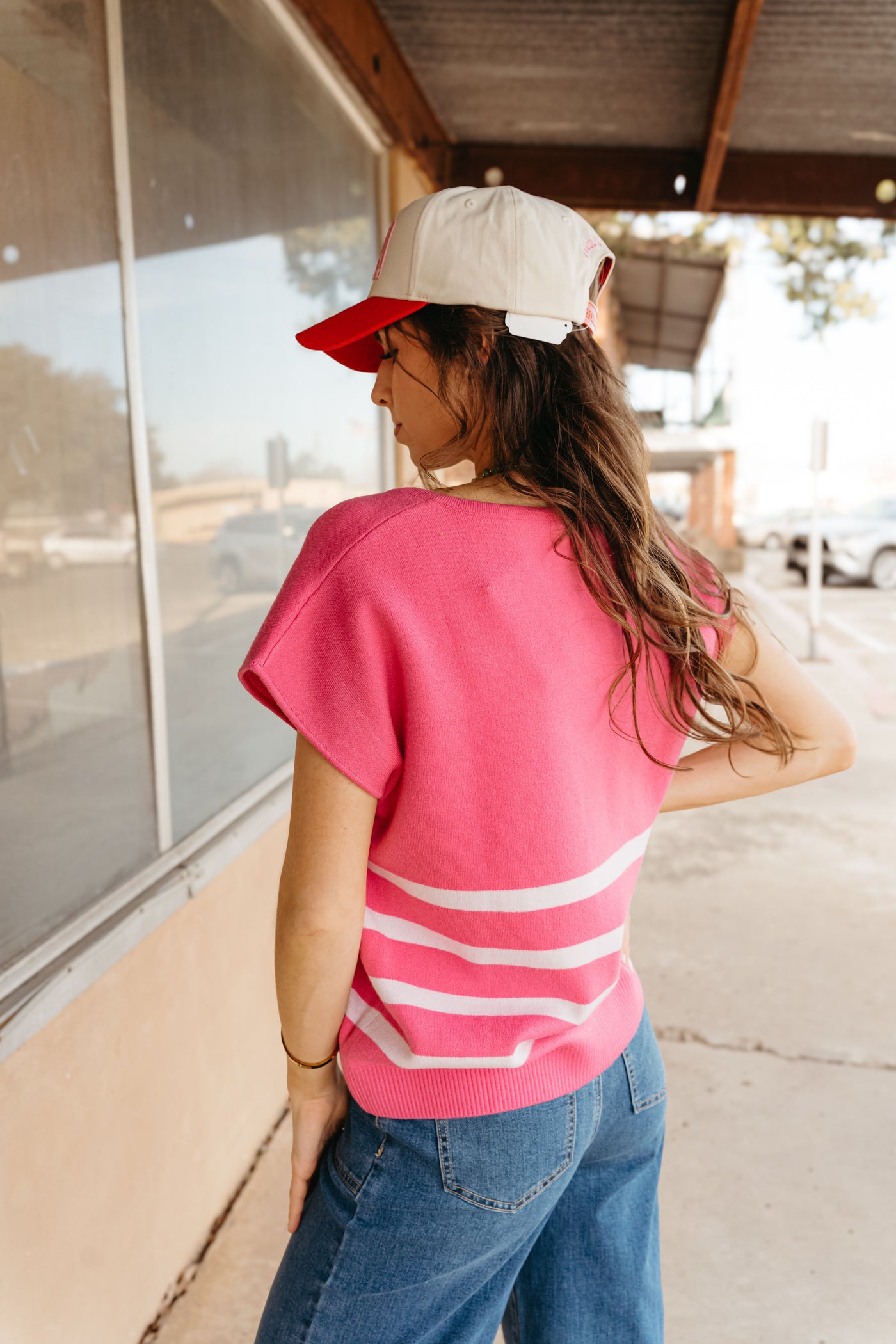 Hannah Pink Stripe Sweater