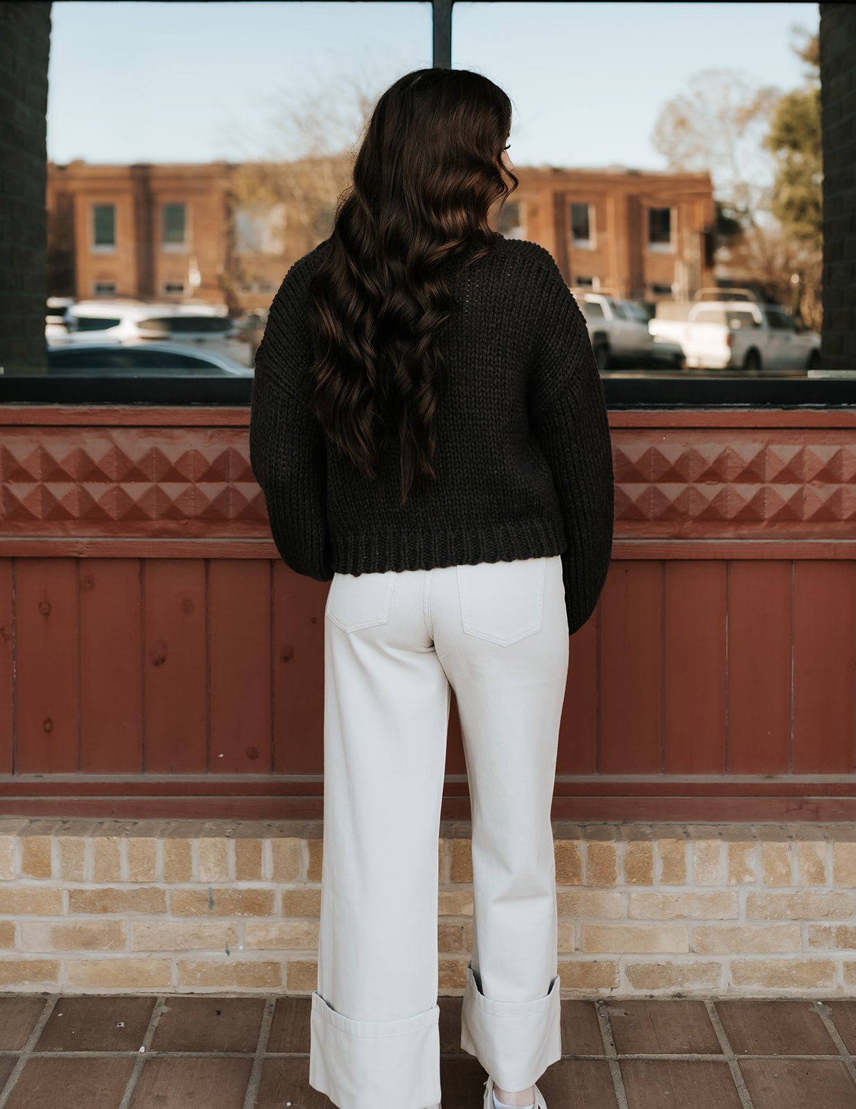 Mocha Braided Ribbon Chunky Sweater IT4444 - Southern Soule Designs