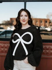 Mocha Braided Ribbon Chunky Sweater IT4444 - Southern Soule Designs