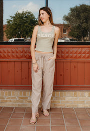Mocha Drawstring Pants WL24 - 9855 - Southern Soule Designs
