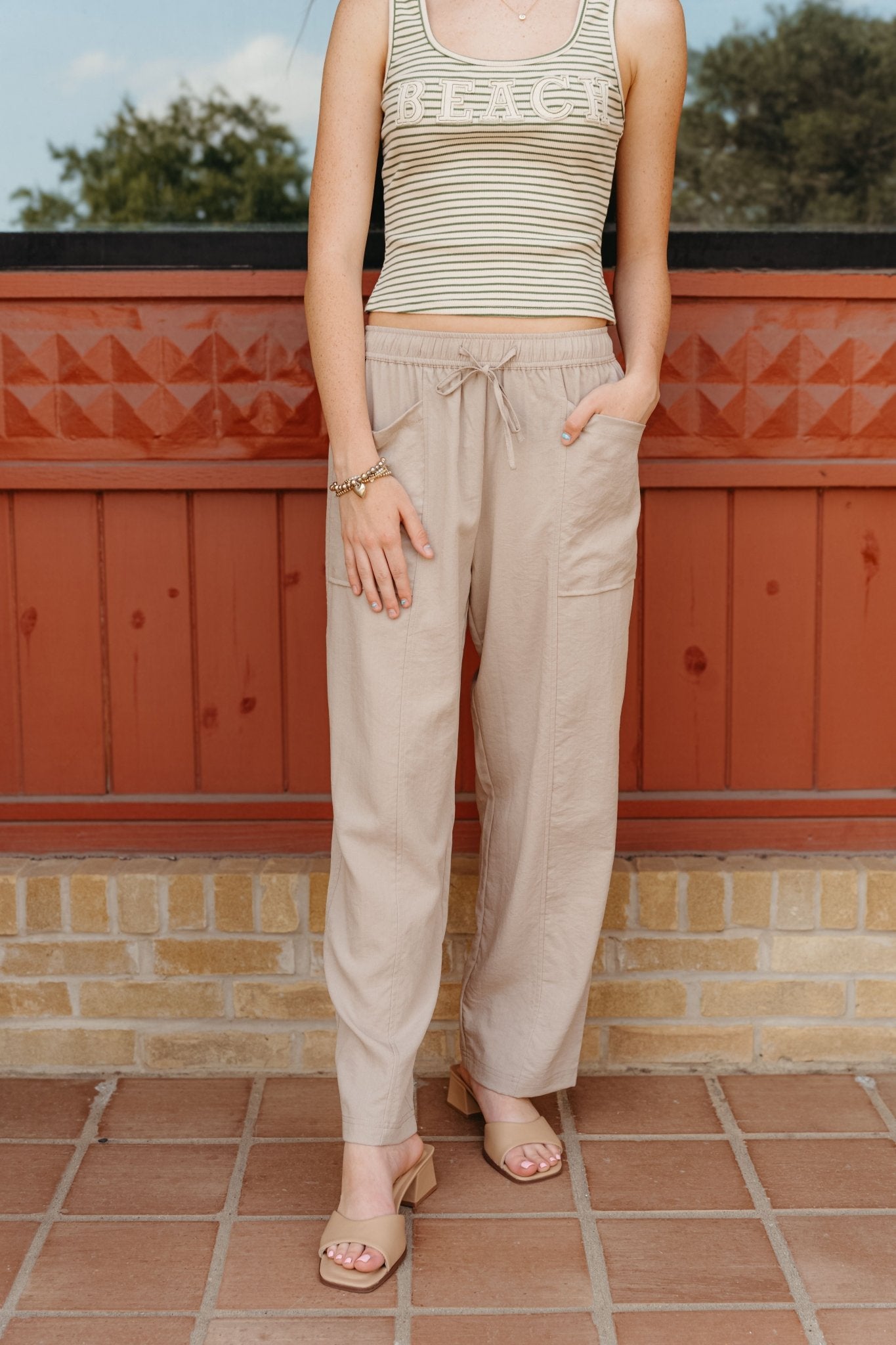 Mocha Drawstring Pants WL24 - 9855 - Southern Soule Designs
