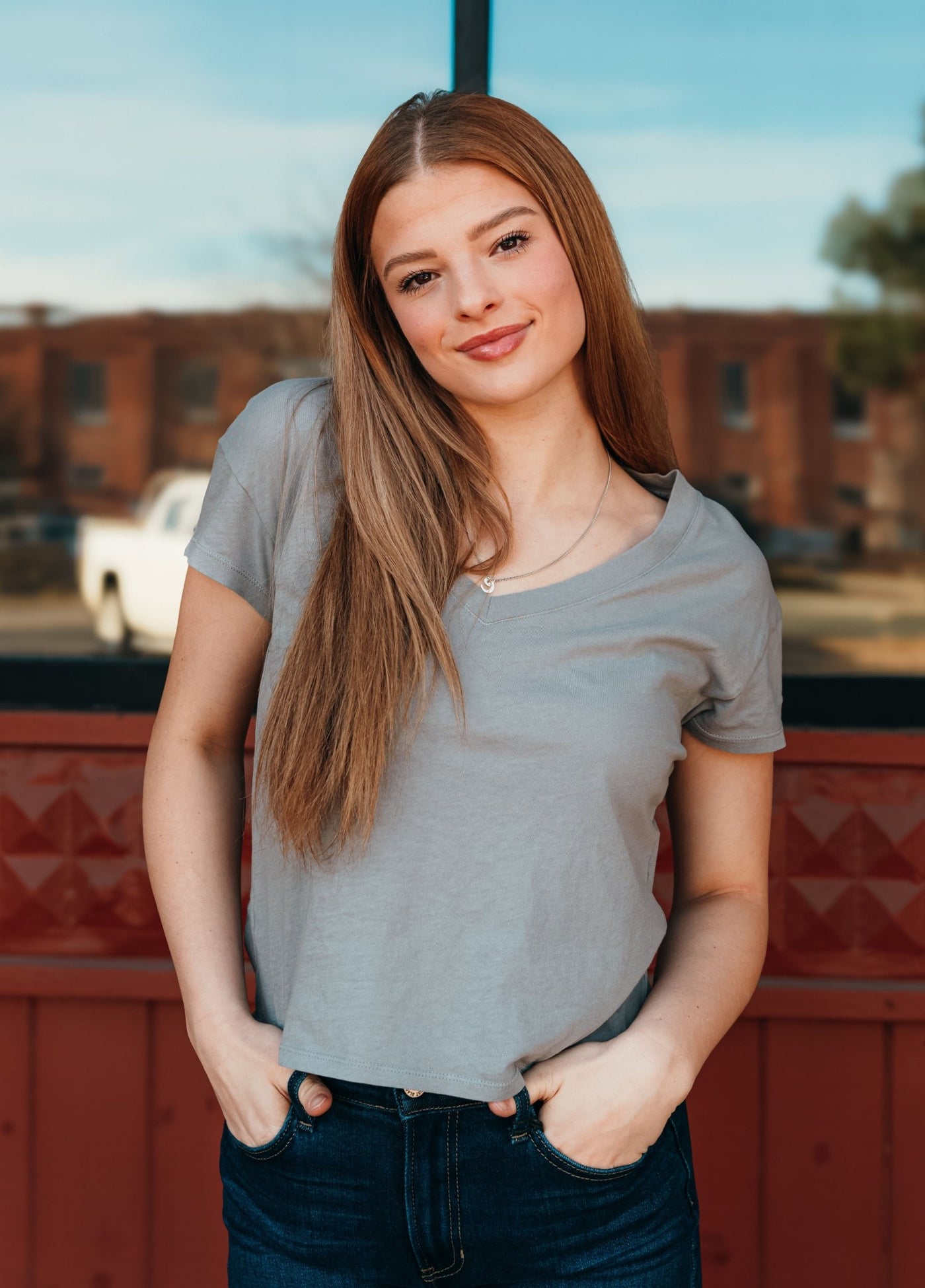 Modern V - Neck Tee Graphite Grey ZT251491 - Southern Soule Designs