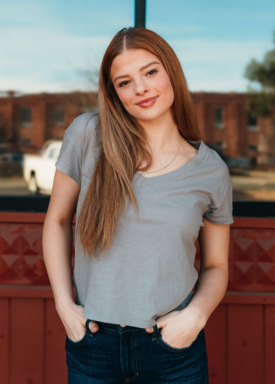 Modern V - Neck Tee Graphite Grey ZT251491 - Southern Soule Designs