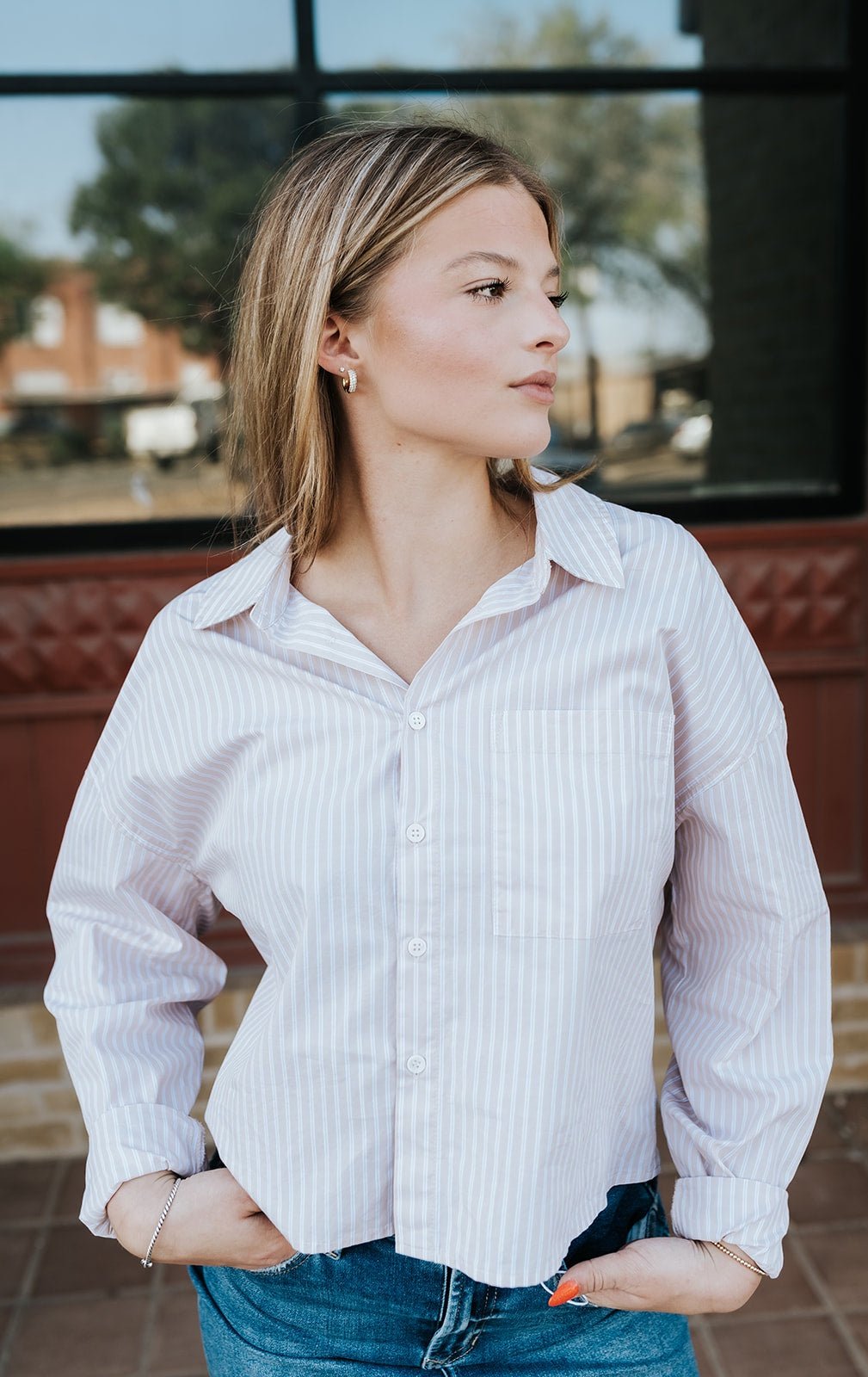 Mojave Stripe Cropped Adrianna Top - Southern Soule Designs