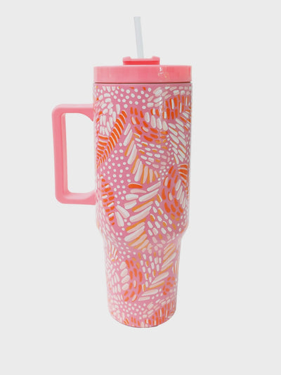 Mosaic Meadow Pink To Go Tumbler 40oz - Southern Soule Designs