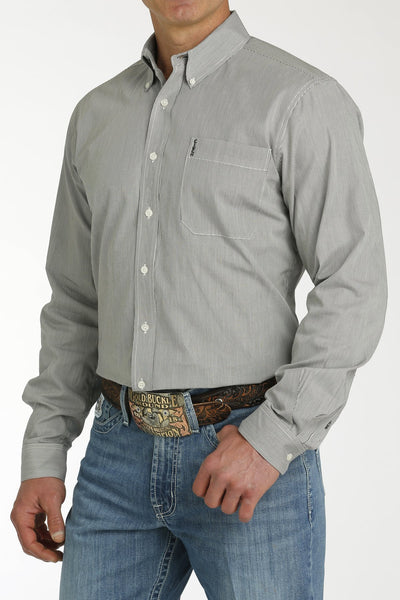 Cinch MNS Charc LS Stripe MTW1347102