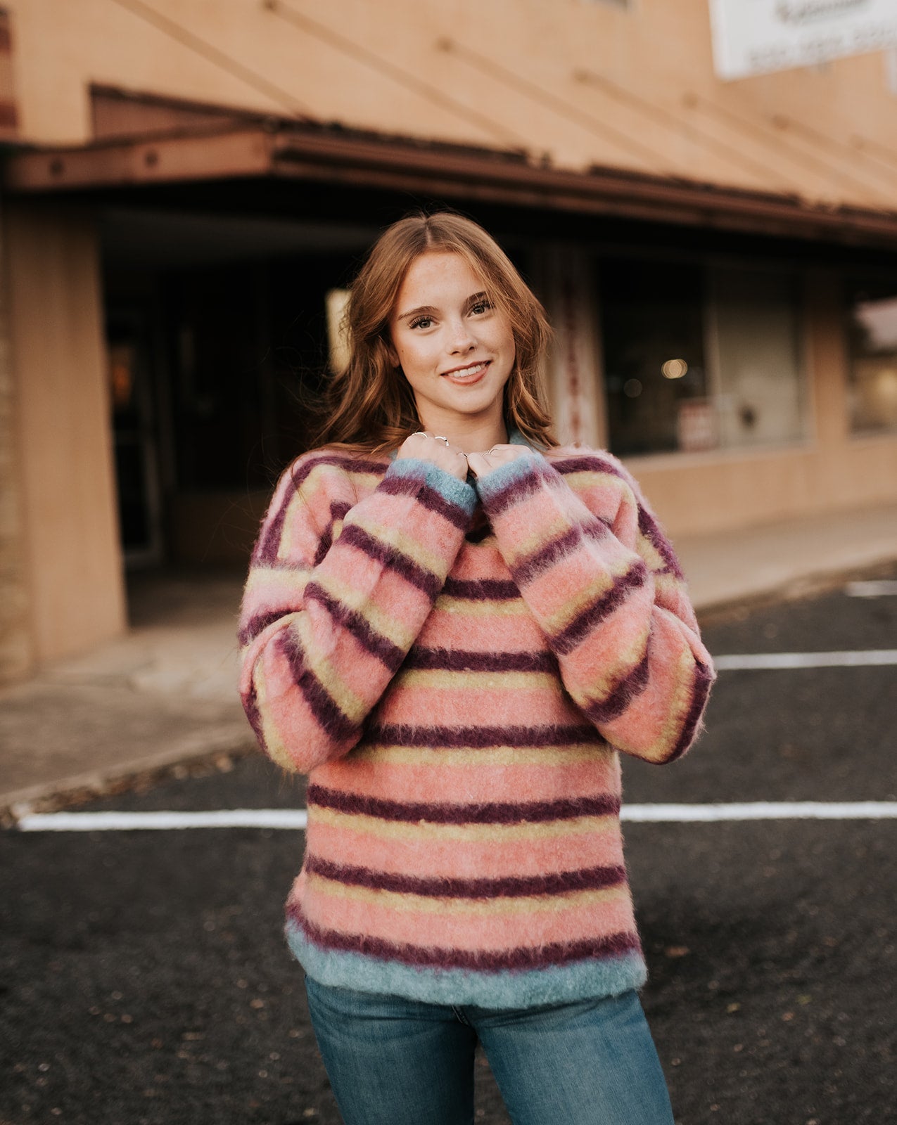 Multi Color Brushed Effect Sweater T5706 - Southern Soule Designs