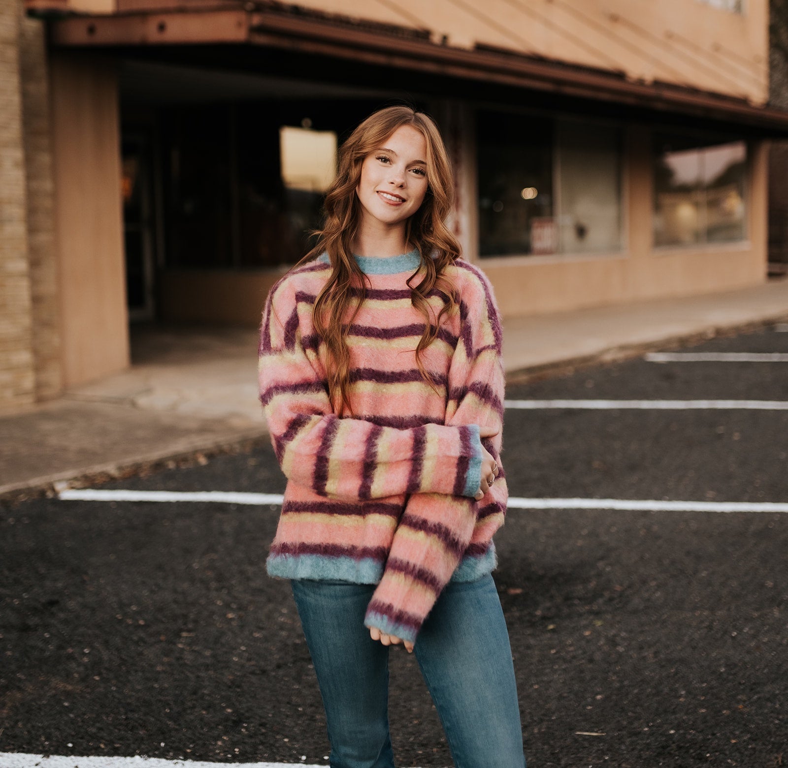 Multi Color Brushed Effect Sweater T5706 - Southern Soule Designs