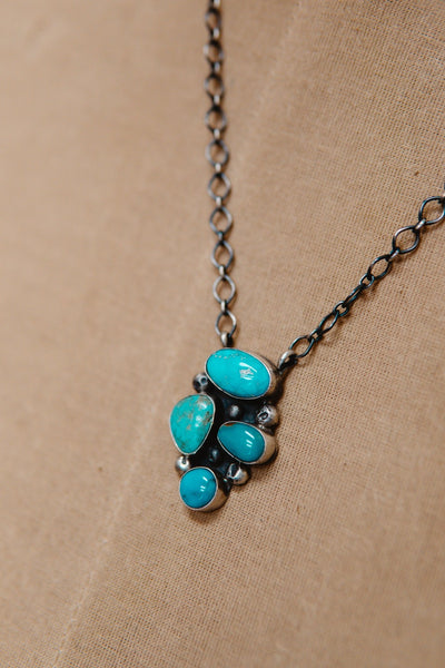 Multi Stone Turq Link Necklace - Southern Soule Designs