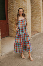 Multicolor Plaid Maxi Dress WL25 - 12480 - Southern Soule Designs
