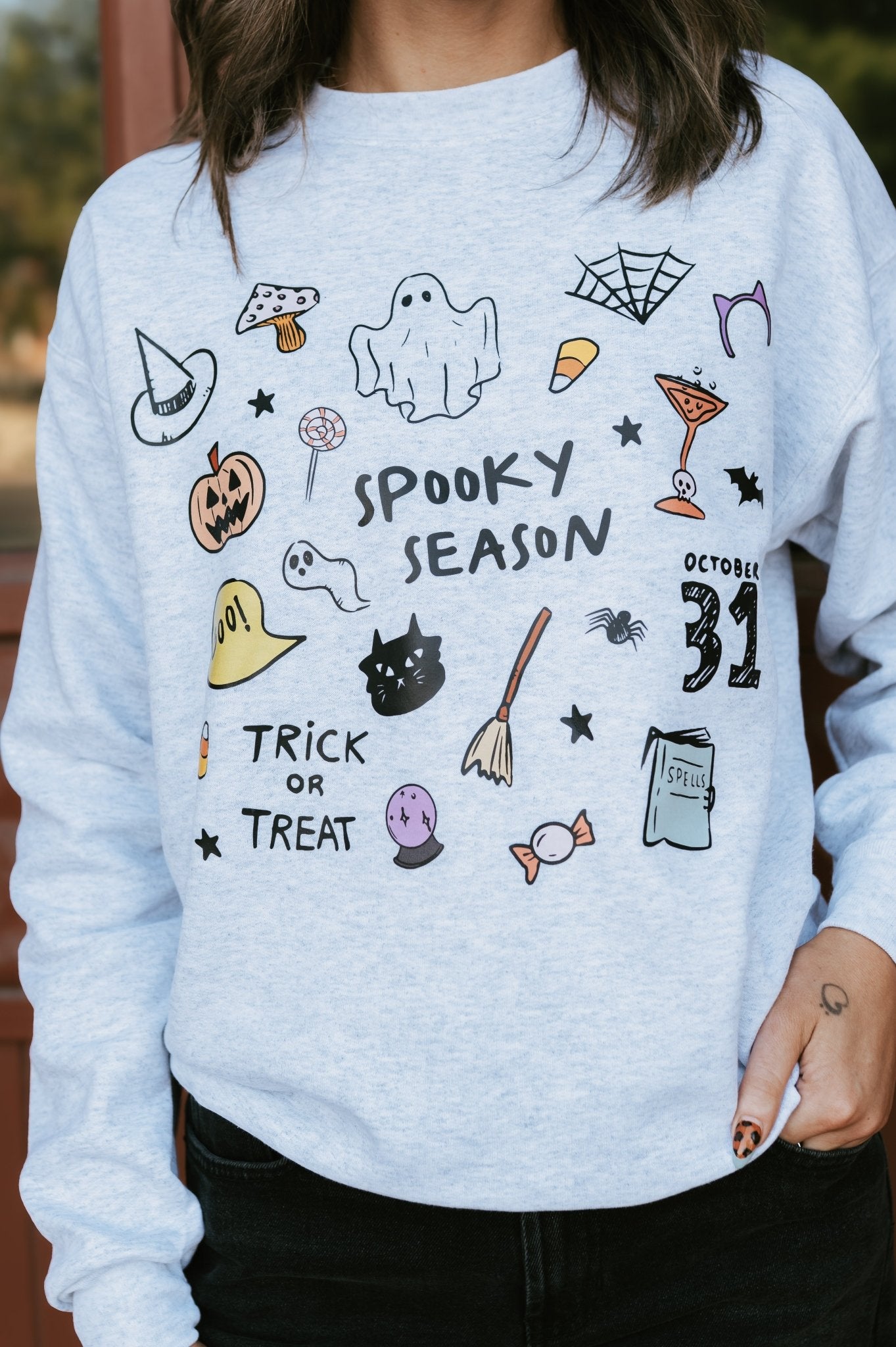 My Spooky Collage Sweatshirt Ash - Southern Soule Designs