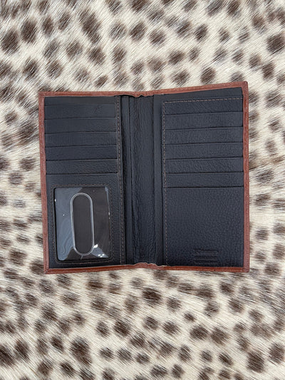 N5417933 Nocona Men's Western Wallet Rodeo Buck Lace Underlay Turquoise - Southern Soule Designs