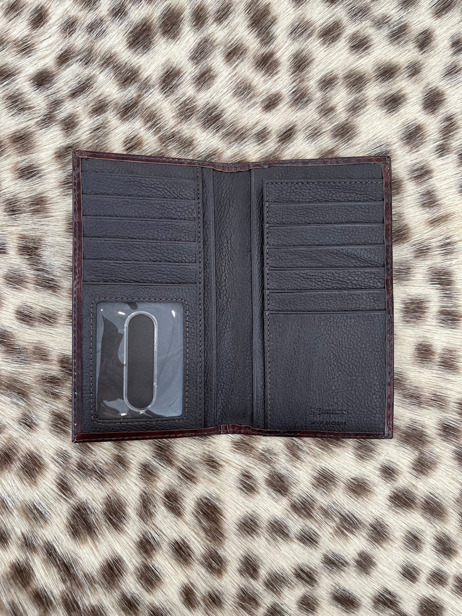 N5487044 Nocona Dark Brown Diagonal Cross Men's Rodeo Wallet/Checkbook Cover - Southern Soule Designs