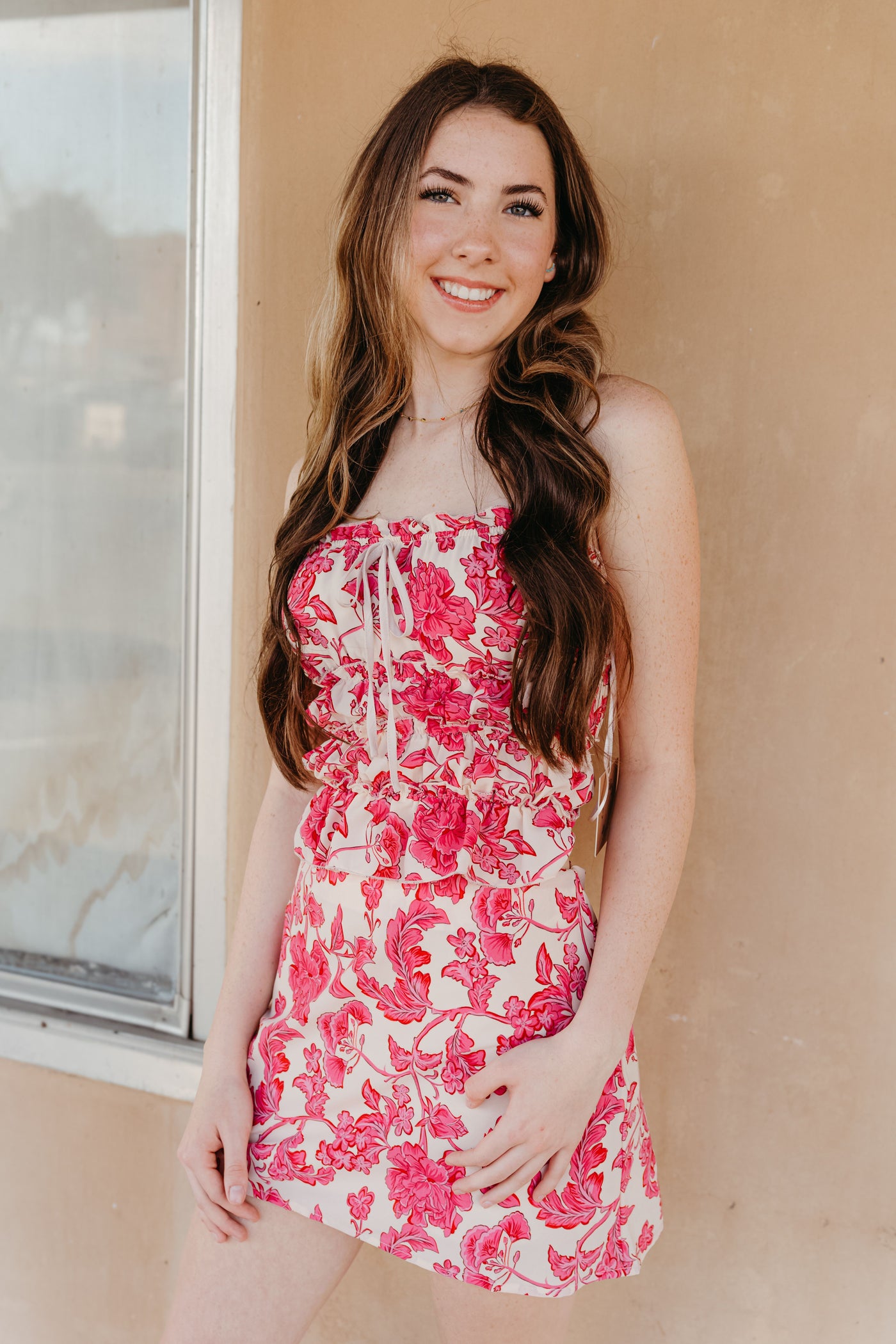 Cherry Blossom Floral Smocking Cami Top BRT2719-2