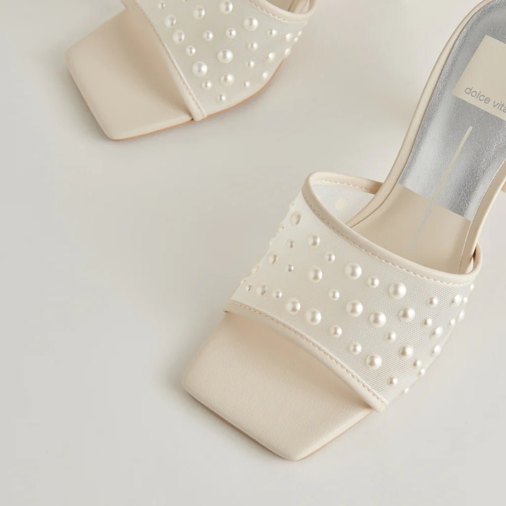 Narda Pearl Ivory Mesh Heel - Southern Soule Designs