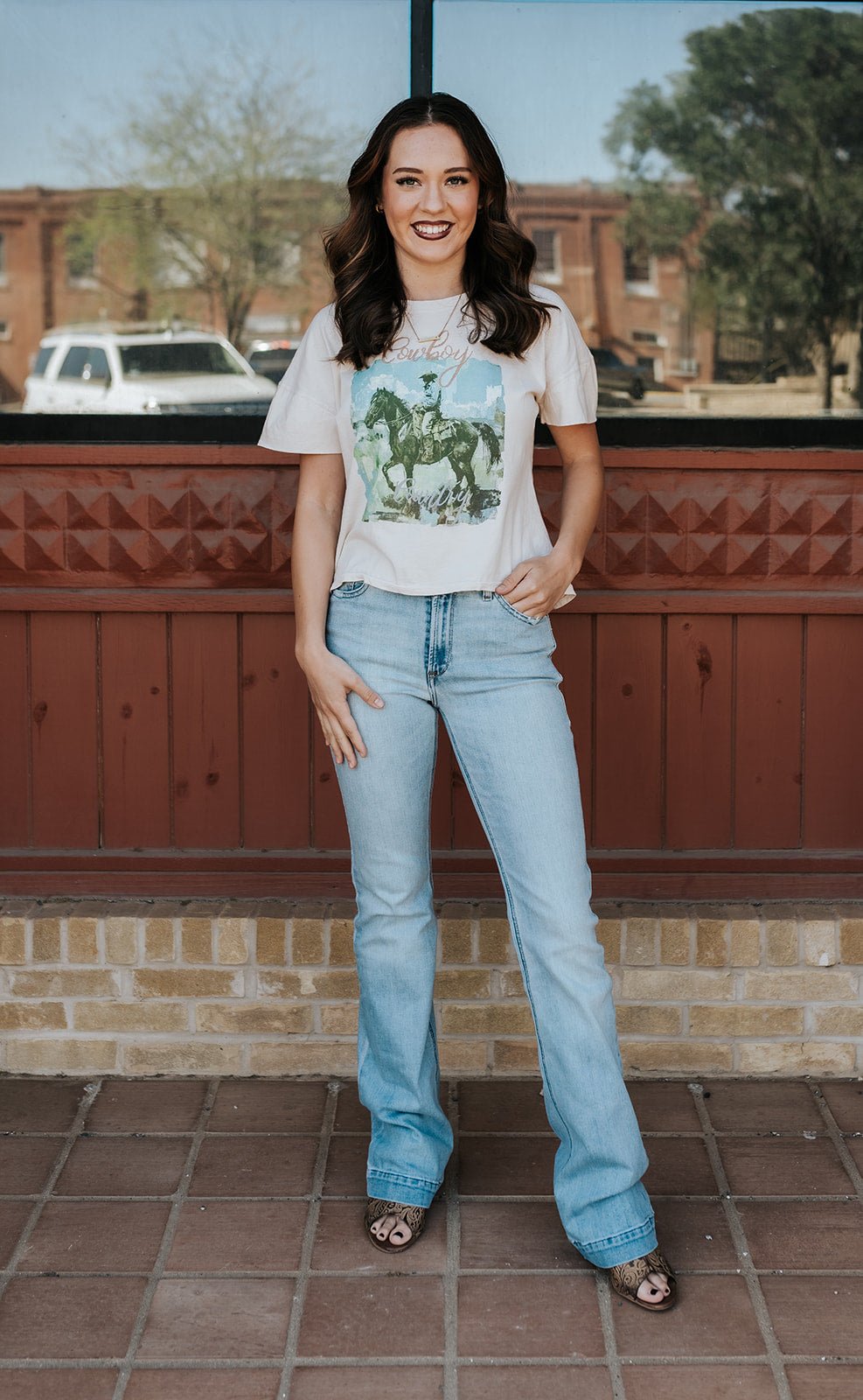 Natural Cowboy Country Hi - Lo Tee - Southern Soule Designs